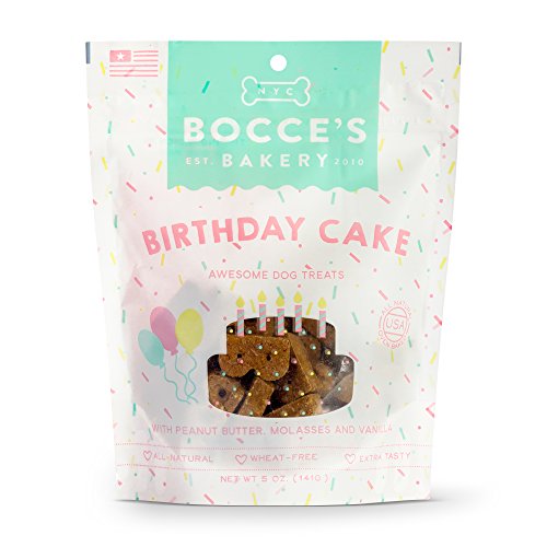 Book Cover Bocce'S Bakery Birthday Cake Biscuits Bag Dog Treat, 5 Oz