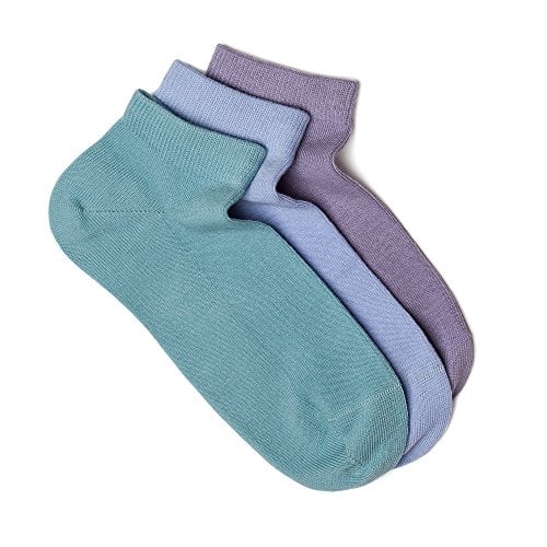 Book Cover Women's Low Cut Socks, 3 Pairs Pack. Seamless Fit, Fine Combed Cotton, Reinforced Sole