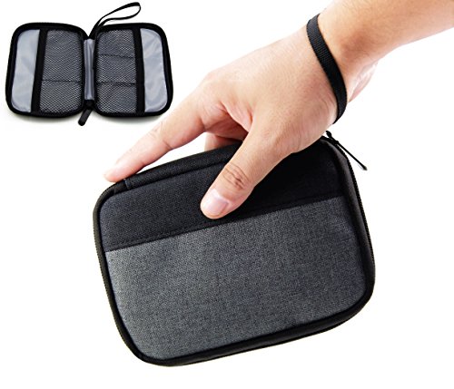 Book Cover Admirable Idea Small Electronic Organizer Pouch Universal Zipper Travel Cosmetic Makeup Handbag Coins/USB/Hard Drive/Cables Carry Case with Hand Strap
