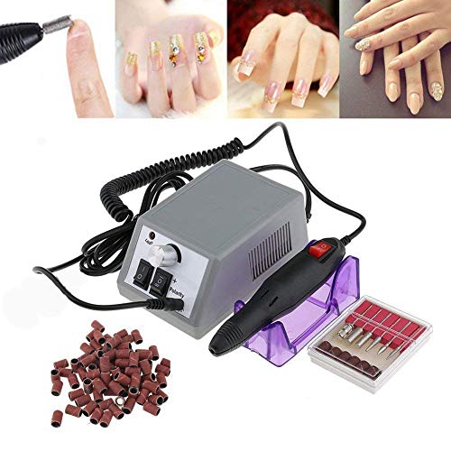 Book Cover Electric Nail Drill, Professional Nail Drills for Acrylic Nails Pedicure Nail Drill Kits with 20 PCS Sanding Bands Nail Drill Machine Electric Nail File for Home Salon Use (Gray)