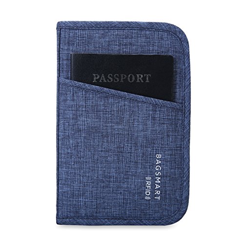 Book Cover BAGSMART Travel RFID Blocking Wallet Passport Holder Cover Credit Card Organizer for Men and Women