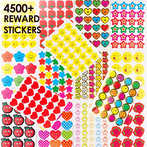Book Cover Teacher Reward Stickers, BeYumi Motivational Stickers for Kids & Teachers, 200 Sheets Kids Stickers(4500+ Count), for Party Favors, Gift, Prize Teachers, Tutors, Class Rewards