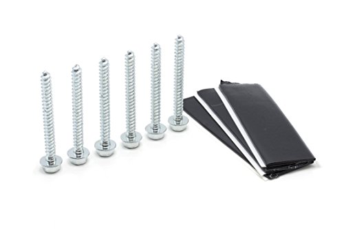 Book Cover Pitch Pad Kit - Zinc - Grade 5 Steel Lag Bolts (6) and Mastic Pads (3) for Roof Antennas, TV Mounts, Tripods, and Satellite Dish Installation
