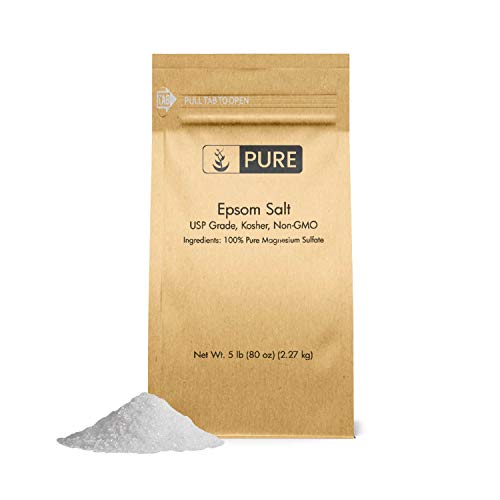 Book Cover Epsom Salt (5 lb.) by Pure Organic Ingredients, Magnesium Sulfate Soaking Solution, All-Natural, Highest Quality & Purity, USP Grade