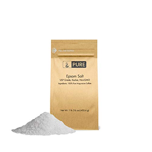 Book Cover Epsom Salt (1 lb.) by Pure Organic Ingredients, Magnesium Sulfate Soaking Solution, All-Natural, Highest Quality & Purity, USP Grade