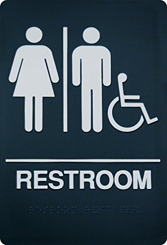 Book Cover Corko Signs Unisex Braille Restroom Sign - Bathroom Sign with Double Sided 3M Tape