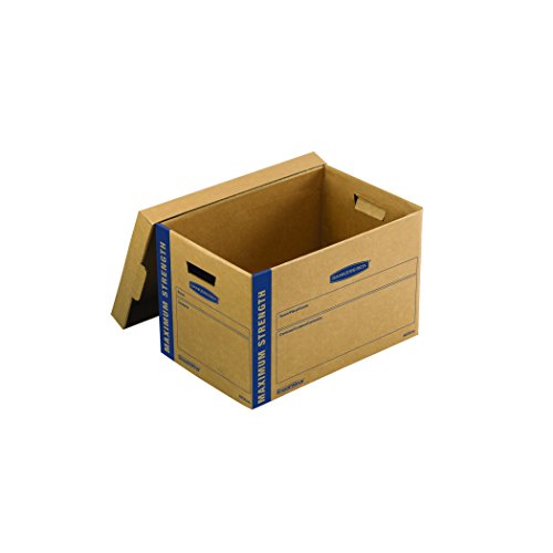Book Cover Bankers Box SmoothMove Heavy-Duty Dish and Glass Moving Boxes, Tape-Free Assembly, Easy Carry Handles, Medium, 12 x 12.25 x 18.5 Inches, 8 Pack (7710301)