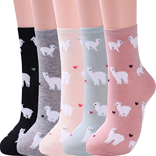 Book Cover Jeasona Women's Cute Animals Socks for Girls Funny Funky Novelty Socks - - One Size