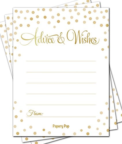 Book Cover 50 Advice Cards - Any Occasion - Wedding Advice Cards, Advice for the Bride - Retirement or Graduation Party, Baby or Bridal Shower Games