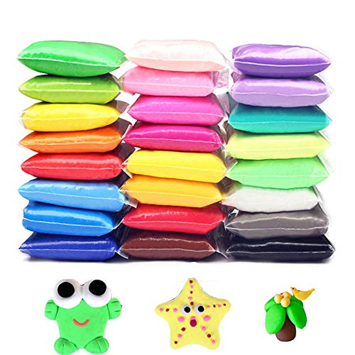 Book Cover Szsrcywd Air Dry Clay,24 Colors DIY Modeling Clay Ultra Light Molding Magic Clay