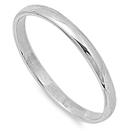 Book Cover CHOOSE YOUR WIDTH Sterling Silver Wedding Band Comfort Fit Ring 2mm-10mm Sizes 2-15