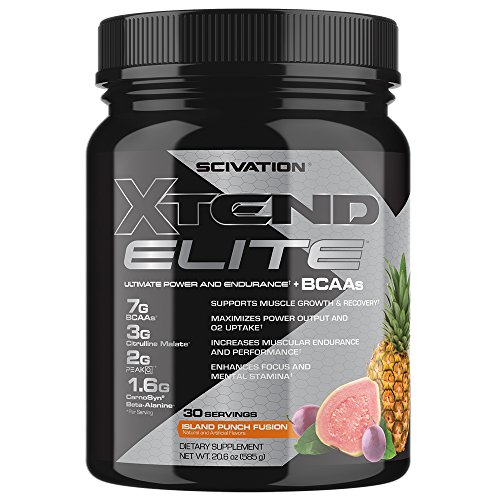 Book Cover XTEND Elite BCAA Powder Island Punch Fusion | Sugar Free Post Workout Muscle Recovery Drink with Amino Acids | 7g BCAAs for Men & Women| 30 Servings
