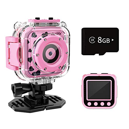 Book Cover Ourlife Kids Camera, HD Digital Camera Underwater Waterproof Sports Action Camera Camcorder DV for Kids with 8GB Memory Card