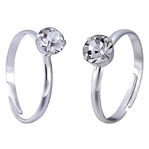 Book Cover Topoox 60 Pack Bridal Shower Rings Silver Engagement Rings for Party Favor Table Decorations