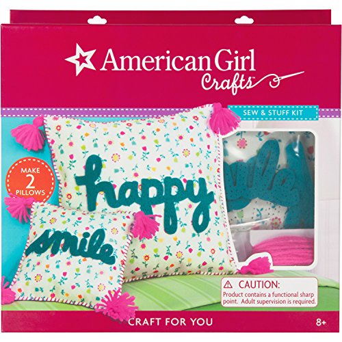 Book Cover American Girl Crafts Sew and Stuff DIY Pillow Kit, 12'' W x 12'' H and 6.5'' W x 6.5'' H