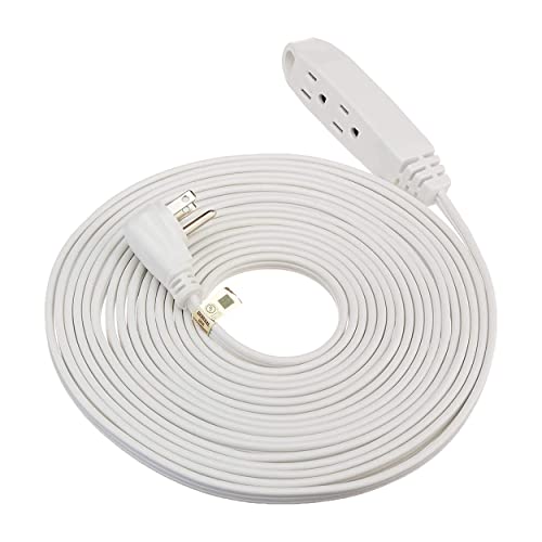 Book Cover ClearMax 3 Prong Extension Cord with Multiple Outlets, Heavy Duty 3 Outlet Extension Cord Power Outlet for Use in Home, Garage or Workshop, 16 AWG Indoor Extension Cord White, 12 Feet