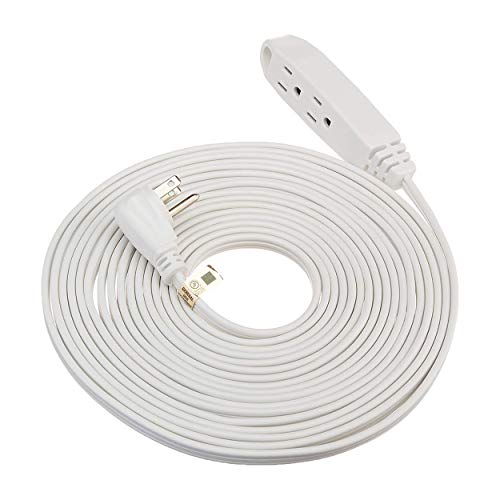 Book Cover ClearMax 3 Prong Extension Cord with Multiple Outlets, Heavy Duty 3 Outlet Extension Cord Power Outlet for Use in Home, Garage or Workshop, 16 AWG Indoor Extension Cord White, 25 Feet
