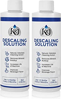Book Cover 2-Pack Universal Descaling Solution - USA MADE - Descaler for Keurig, Cuisinart, Breville, Kitchenaid, Nespresso, Delonghi, Krups, and all other coffee brewers - by K&J