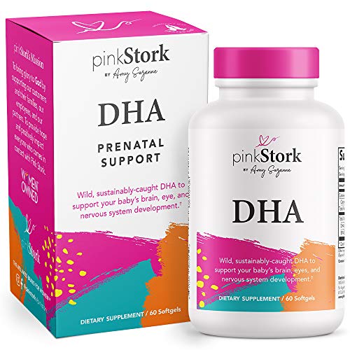 Book Cover Pink Stork DHA: Prenatal DHA Multivitamin, Enhances Babyâ€™s Brain + Nervous System Development, Support from Prenatal Vitamins + Omega 3 + Fish Oil, Women-Owned, 60 Capsules