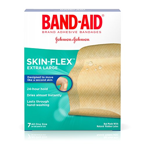 Book Cover Band-Aid Brand Skin-Flex Adhesive Bandages, Extra Large, 7 Count Per Box (3 Boxes)