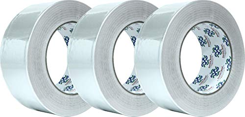 Book Cover Aluminum Foil Tape 5003, 1.88”x50 yds, 2.7mil, Aluminum HVAC Tape, Aluminum Duct Tape, Silver Tape, 3-Pack