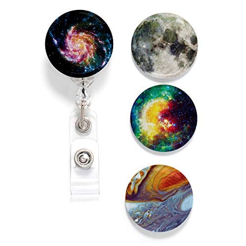 Book Cover Buttonsmith Astronomy Tinker Reel Retractable Badge Reel - with Alligator Clip and Extra-Long 36 inch Standard Duty Cord - Made in The USA