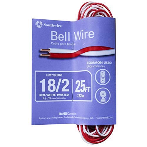 Book Cover Southwire 64267101 Red/White Bell Wire 25 Feet