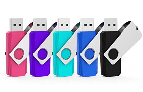 Book Cover VICFUN 5 Pack 4GB USB Flash Drive USB 2.0 4GB Flash Drive Multicolored-Black,Blue,Pink,Purple,Cyan