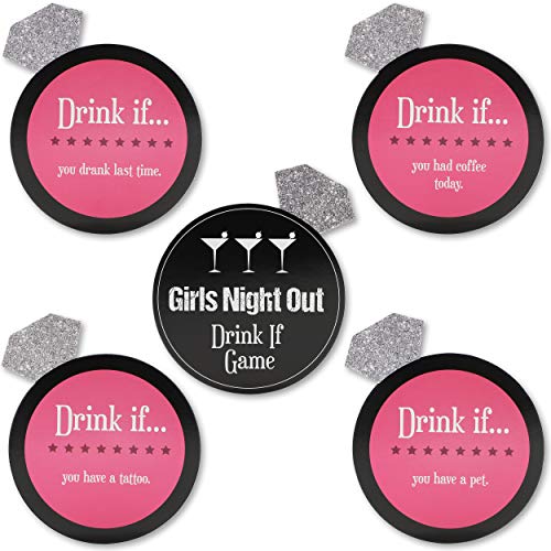 Book Cover 30 Pack Black and Pink Drink If Card Game - Bridal Shower, Party Game Cards, Bride to Be, Bachelorette Party Ideas Supplies, 4.7 x 3.7 Inches