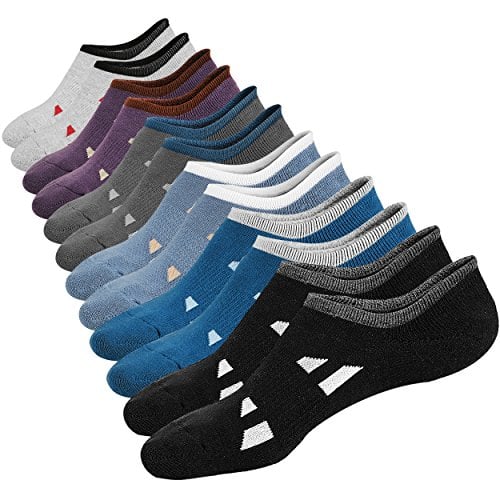 Book Cover Mens No Show Low Cut Athletic Reinforced Cushioned Cotton Non-Slip Socks 6Pack