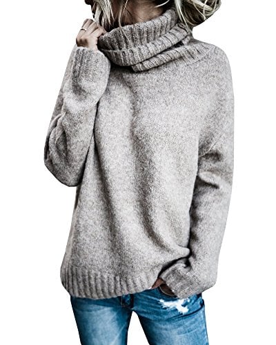 Book Cover Beautife Womens Sweaters Casual Turtleneck Long Sleeve Soft Knitted Sweater Pullover