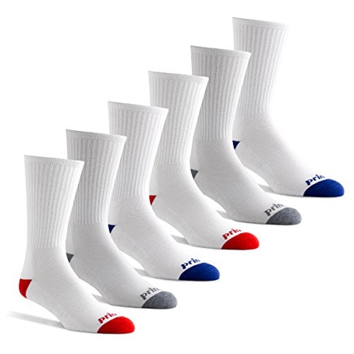 Book Cover Prince Men's Athletic Crew Socks for Running, Tennis, Pickleball and Casual Use (6 Pair Pack)