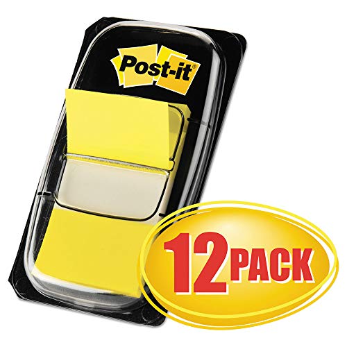 Book Cover Post-it Flags 680-YW12 Marking Page Flags in Dispensers, Yellow, 12 50-Flag Dispensers/Box (1)