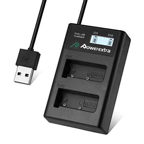 Book Cover Powerextra EN-EL9 Dual USB Battery Charger with LCD Display Compatible with Nikon EN-EL9 Battery Nikon D40 D40x D60 D3000 D5000 Cameras
