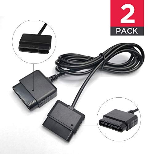 Book Cover 2PACK PS2 Controller Extension Cable Cord 6ft/1.8m Controller Extension for Sony Playstation 2 PS2 Game Console