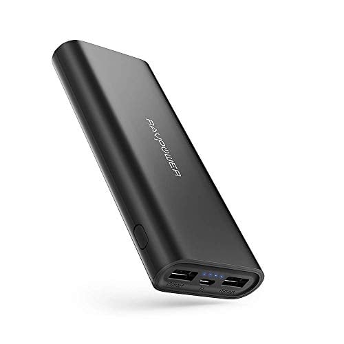 Book Cover Portable Charger RAVPower 16750 Updated Phone Charger Battery 16750mAh Power Banks Dual USB Output Phone Battery Pack for iPhone XS, iPhone X, iPad, Android Devices, Random Color