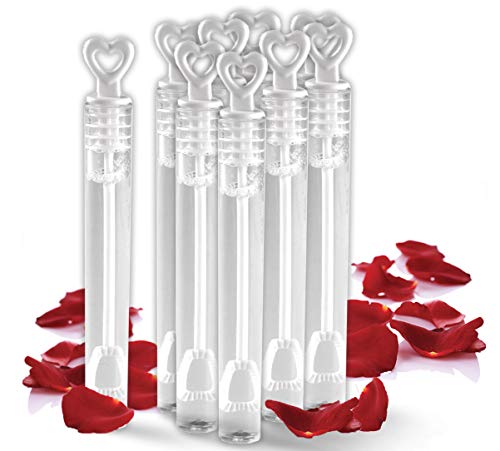 Book Cover Big Mo's Toys 40 Pack Mini Heart Bubble Wands – Great Wand Bubbles Party Favors for Weddings and Anniversaries