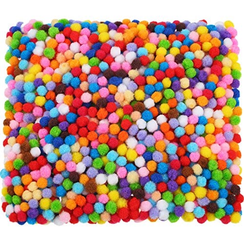 Book Cover 2000 Pieces 6 mm Assorted Pom Poms for Crafts, Small Christmas Pompoms Arts and Crafts Fuzzy Poms Ball, Christmas Holiday Costume Pom Hobby Supplies and DIY Creative Crafts Decorations (Multicolored)