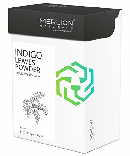 Book Cover Indigo Powder by Merlion Naturals | Indigofera tinctoria | 100% Pure and Natural | For Hair/Beard Dye - 8 OZ ( 227g )