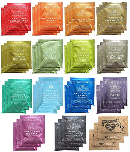 Book Cover Harney & Sons Assorted Tea Bag Sampler 42 Count With Honey Crystal Packs Great for Birthday, Hostess and Co-worker Gifts