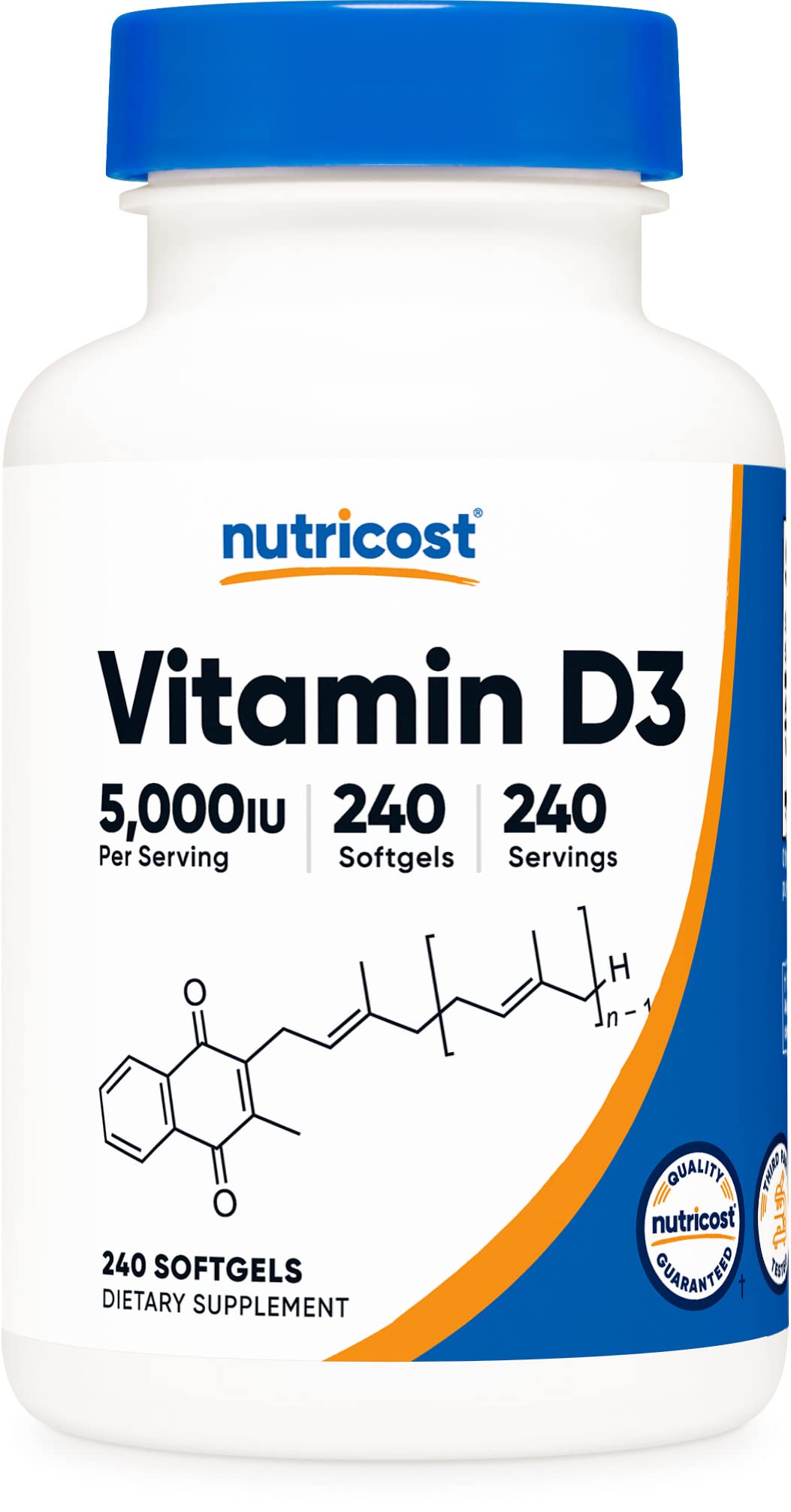 Book Cover Nutricost Vitamin D3 5,000 IU, 240 Softgels - Non-GMO and Gluten Free Vitamin D 240 Count (Pack of 1)
