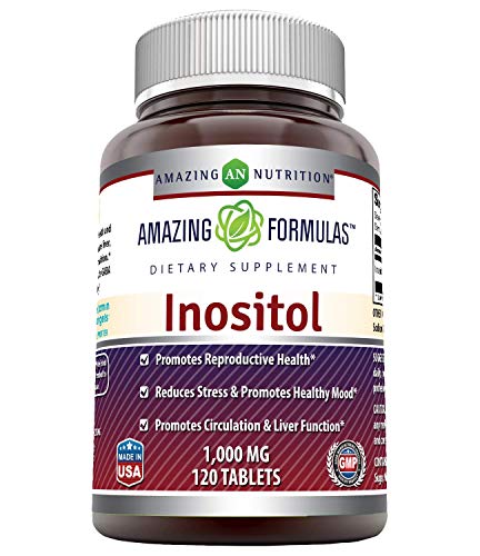 Book Cover Amazing Formulas Inositol 1000 Mg 120 Tablets (Non-GMO,Gluten Free) - Supports Healthy Liver Function, Promotes Cellular Detoxification and Supports Membrane Function