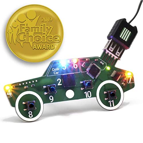 Book Cover Code Car Circuit Toy for Kids Aged 8,9,10,11,12 to Learn Typed Coding Through Hands-On Electronics and 14 Online Projects