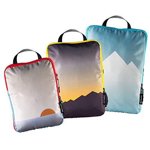 Book Cover 3pc Compression Packing Cubes by Well Traveled - Travel Organizer Compression Pouches