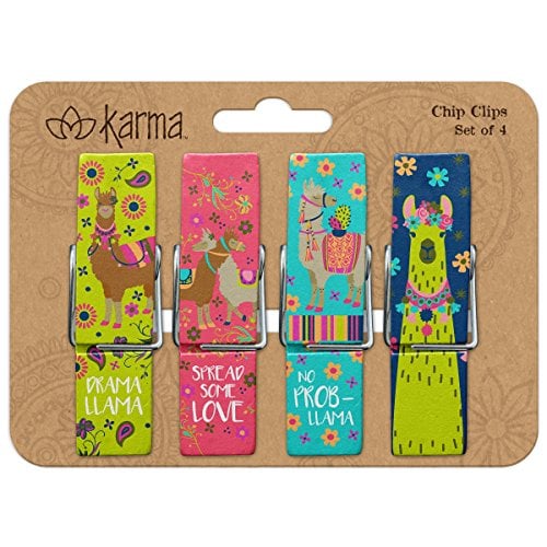 Book Cover Karma Gifts Chip Clips, Llama