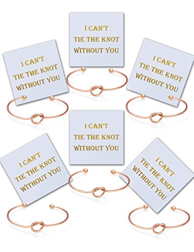 Book Cover CHICNOW Bridesmaid Gifts Bridesmaid Proposal Gifts Rose Gold Bangle for Girls Set of 6