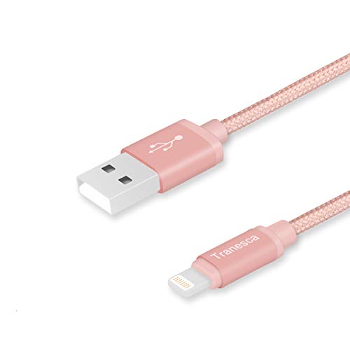 Book Cover Tranesca Compatible Nylon Braided Apple Mfi Certified USB A to Lightning Cable iPhone X,iPhone8,iPhone 7/7 Plus/iPhone 6/6s/iPad Air/iPad Pro More-Rose Gold (6 Feet/1.8 Meter-Updated Version)