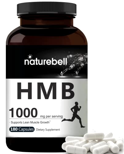 Book Cover NatureBell HMB Capsules (Beta-Hydroxy Beta-Methylbutyrate), 1000mg Per Serving, 180 Counts, Supports Lean Muscle Mass, Premium HMB Supplements, Non-GMO