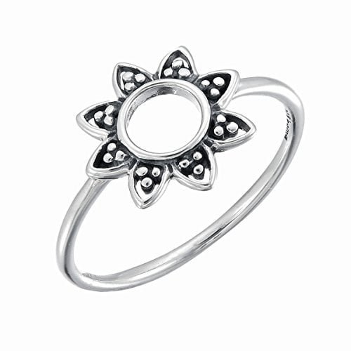 Book Cover Boma Jewelry Sterling Silver Balinese Style Sunflower Ring, Size 5