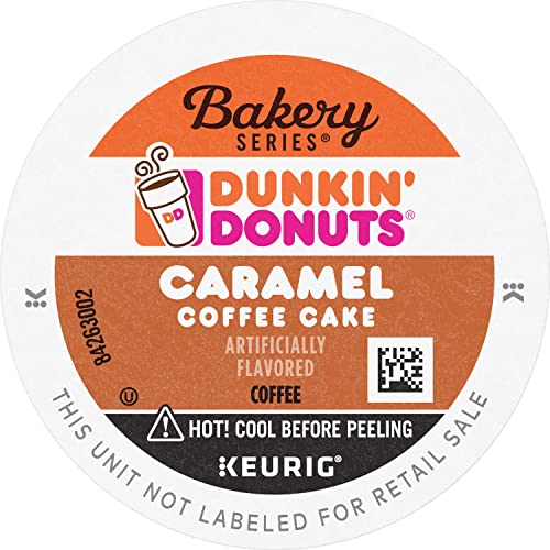 Book Cover Dunkin' Donuts Coffee, Bakery Series Caramel Coffee Cake Flavored Coffee, K Cup Pods for Keurig Coffee Makers, 16 Count